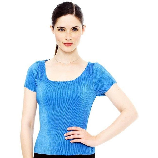 Short Sleeve Crinkle Top - Teal